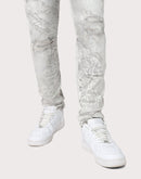 Grindhouse Slim Fit Mineral Wash Distressed Denim Jeans