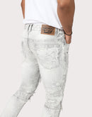 Grindhouse Slim Fit Mineral Wash Distressed Denim Jeans