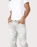 Grindhouse Slim Fit Mineral Wash Distressed Denim Jeans