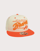 New Era 9FIFTY Atlanta Braves Safety Orange Snapback Hat-Cream