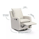 Timeless Side Lever Reclining Glider with USB Charging Port - Ivory