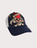Ed Hardy Embroidered Heart Skull Snapback Hat