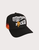 GENERAL RELATIVITY COMPANY LLC Everything Is F Flames Trucker Snapback Hat-Black