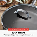 Nonstick Sauté Pan with Glass Lid - Black