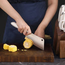 L1 Series 1027129 German Steel Forged 7-Piece Cleaver Knife Block Set - White