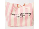Sport Striped Tote Bag - Cream/Pink