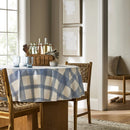 70" Round Oiled Tablecloth Blue Plaid