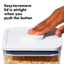 POP 1.1qt Plastic Short Small Square Food Storage Container White