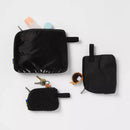 3pc Toiletry Kit and Bag - Black