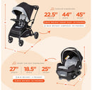 Sit N' Stand 5-in-1 Stroller Single Shopper Travel System - Moondust