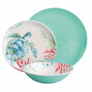 Sealife Melamine Dinnerware 12-Piece Set Dishwasher Safe