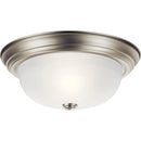 8109NI Transitional 2-Light Flush Mount Fixture, Brushed Nickel Finish with Alabaster Swirl Glass