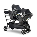Big Caboose Triple Stroller with Rear Bench and Standing Platform - Jet