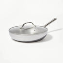 12" Stainless Steel Frypan with Cover - Silver