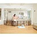 Adjustable Baby Gate and Play Yard with Door - Brown