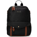 18L Luxe Journey Twill and Vegan Leather Backpack - Black