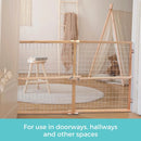 Extra Wide Wire Mesh Wooden Baby Gate - 29.5-50 Inches
