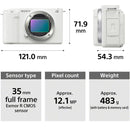 Sony ZV-E1 Mirrorless Camera (White)
