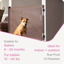 Retractable Baby Gate - Brown