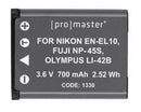 Promaster 1330 Li-ion Battery for Nikon EN-EL10, Fuji NP-45S, Olympus LI-42B