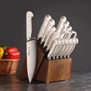 Adams Series 1027273 German Steel Forged 15-Piece Knife Block Set, White