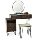 Vanity Set Modern Dressing Table With Mirror and Lipstick Storage Box-Brown