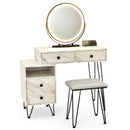 Modern Dressing Table With Storage Cabinet-White
