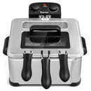 Electric Deep Fryer 5.3QT/21-Cup Stainless Steel 1700W With Triple Basket