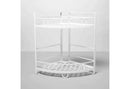 Punched Metal 2-Tier Corner Shelf White