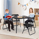 Folding Card Table and Chair Set - Black