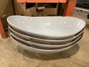 Oval Abstract Stoneware Serving Bowl - White