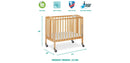 3-in-1 Folding Portable Crib - Natural