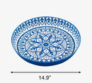 7-Piece Melamine Lazy Susan with Cover - Blue