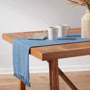 72" x 14" Cotton Textured Table Runner Blue