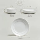 12-Piece Rimmed Glossy Porcelain Dinnerware Set