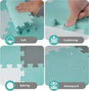 16-Piece Foam Baby Play Mat - Grey, White, Blue