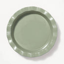 9" Round Stoneware Ruffle Pie Dish Sage Green