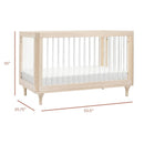 Lolly 3-in-1 Convertible Crib with Toddler Rail - Natural Wood