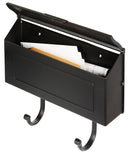 Pro-Df AL361N Standard Mailbox, 500 cu-in, Aluminum, Powder-Coated, Black, 16 in W, 4 in D, 13 in H
