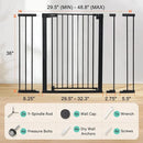 Extra Tall Baby Gate for Stairs and Doorways - Black
