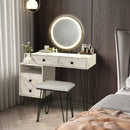 Modern Dressing Table With Storage Cabinet-White