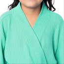 Girls Classic Waffle Robe Size 14/16 - WATERFALL GREEN
