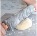 Marble Rolling Pin and Base with Wood Handles