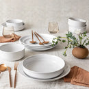 12-Piece Rimmed Glossy Porcelain Dinnerware Set