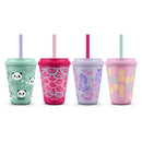 12oz 4pk Plastic Chameleon Color Changing Cups with Twist on Lids - Purple