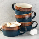 Set of 4 Oversized Mugs - Blue