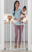 Extra Tall Easy Step Metal Walk Through Baby Gate - White