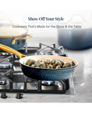 Pro Hammered Collection 13-Piece Ceramic Coating Nonstick Cookware Set - Blue