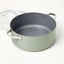8qt Nonstick Ceramic Coated Aluminum Wide Stock Pot Sage Green - ™