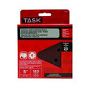 TASK T13061 Sanding Disc, 5 in Dia, 120 Grit, Aluminum Oxide Abrasive, 8-Hole
